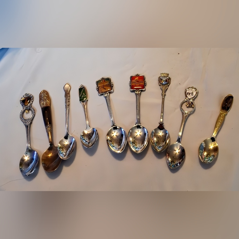 Vintage Souvenir Spoon Collection - Set of 9
